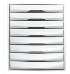 Exacompta 226040D 1x The system Ablagebox mit 8 Schubladen DIN A4 - lichtgrau