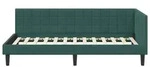 vidaXL Eckbettgestell mit Kopfteil Dunkelgr&uuml;n 90 cm x 190 cm Samt