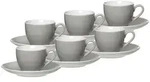 Ritzenhoff & Breker DOPPIO Espressotasse mit Untertasse 80 ml 6er Set grau