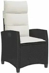 vidaXL Gartensessel mit Beistelltisch Verstellbar Schwarz Poly Rattan