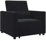 vidaXL Ausziehbare Schlafcouch Einzel Schwarz 90 x 165 x 87 cm Samt