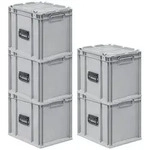 PROREGAL 5x Eurobox NextGen Portable | HxBxT 33,5x30x40cm | 30 Liter | Eurobeh&auml;lter,
