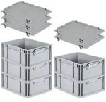 PROREGAL SparSet 5x Eurobox NextGen Economy mit Auflagedeckel & 4x Verschl&uuml;sse
