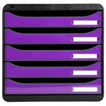 Exacompta 3097220D Schubladenbox Big Box Plus, 5 offene Schubladen, Iderama - Violett