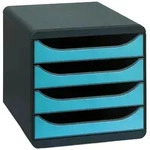 Exacompta 310782D Schubladenbox Big Box, 4 offene Schubladen, Iderama - T&uuml;rkis