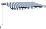 vidaXL Markise Manuell Einziehbar 400x350 cm Blau und Wei&szlig;