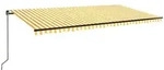 vidaXL Markise Manuell Einziehbar 600x350 cm Gelb und Wei&szlig;