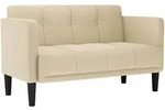 vidaXL Zweisitzer-Sofa Creme 111 cm Stoff