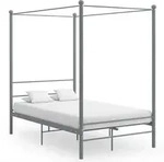 vidaXL Himmelbett Grau Metall 140x200 cm