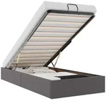 vidaXL Ottoman-Bett ohne Matratze Grau 90x200 cm Kunstleder
