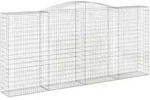 vidaXL Gabionen mit Hochbogen 3 Stk. 400x50x180/200cm Verzinktes Eisen