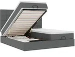 vidaXL Ottoman-Bett mit Matratzen & LEDs Dunkelgrau 160x200 cm Stoff