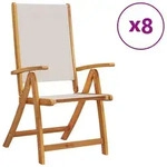 vidaXL Gartenst&uuml;hle 8 Stk. Klappbar Massivholz Akazie und Textilene,...