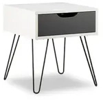 Relaxdays Nachttisch mit Schublade, modernes Design, eckiges Nachtschr&auml;nkchen,