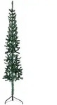 vidaXL K&uuml;nstlicher Halb-Weihnachtsbaum mit St&auml;nder Schlank Gr&uuml;n 150 cm