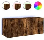 vidaXL TV-Wandschrank mit LED-Leuchten R&auml;uchereiche 100x35x41 cm