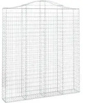 vidaXL Gabione mit Hochbogen 200x30x220/240 cm Verzinktes Eisen