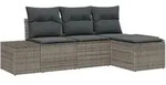 vidaXL Garten-Sofa-Set 4 pcs Grau Poly Rattan