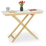 Relaxdays Klapptisch h&ouml;henverstellbar, Bambus & MDF, HBT 70x105x50 cm, Esstisch in