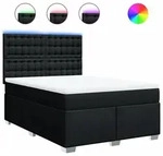 vidaXL Boxspringbett mit Matratze Schwarz 160x200 cm Stoff