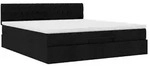 vidaXL Ottomane Bett mit Matratze & LEDs Schwarz 180x200 cm Stoff