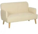 HOMCOM - 2 Sitzer Sofa - 130L x 74B x 79H cm - wei&szlig;