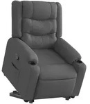 vidaXL Relaxsessel mit Aufstehhilfe Dunkelgrau Stoff