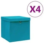 vidaXL Aufbewahrungsboxen mit Deckeln 4 Stk. 28x28x28 cm Babyblau