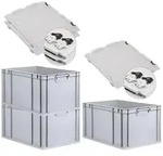 PROREGAL SuperSparSet 3x Eurobox NextGen Economy mit Scharnierdeckel & schwarzen