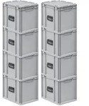 PROREGAL 8x Eurobox NextGen Portable | HxBxT 33,5x30x40cm | 30 Liter |...