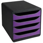 Exacompta 310720D Schubladenbox Big Box, 4 offene Schubladen, Iderama - Violett