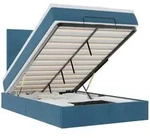 vidaXL Ottoman-Bett mit Matratzen & LEDs Dunkelblau 120x190 cm Samt