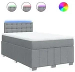 vidaXL Boxspringbett mit Matratze Hellgrau 120x190 cm Stoff