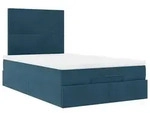 vidaXL Ottoman-Bett mit Matratzen Dunkelblau 120x190 cm Samt