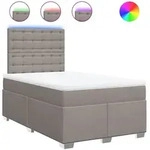 vidaXL Boxspringbett mit Matratze Taupe 120x200 cm Stoff