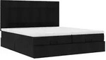 vidaXL Ottoman-Bett mit Matratzen Schwarz 160x200 cm Stoff