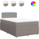 vidaXL Boxspringbett mit Matratze Taupe 120x200 cm Stoff
