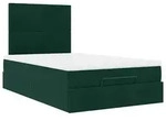 vidaXL Ottoman-Bett mit Matratzen & LEDs Dunkelgr&uuml;n 120x190 cm Samt