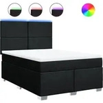 vidaXL Boxspringbett mit Matratze Schwarz 140x190 cm Stoff