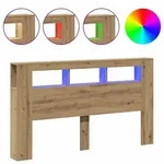 vidaXL LED-Kopfteil Artisan-Eiche 180x18,5x103,5 cm Holzwerkstoff