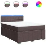 vidaXL Boxspringbett mit Matratze Dunkelbraun 140x200 cm Stoff
