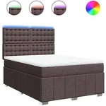 vidaXL Boxspringbett mit Matratze Dunkelbraun 140x200 cm Stoff