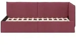 vidaXL Eckbettgestell mit Kopfteil Weinrot 100 x 200 cm Stoff
