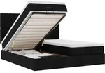 vidaXL Ottoman-Bett mit Matratzen & LEDs Schwarz 160x200 cm Stoff