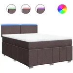 vidaXL Boxspringbett mit Matratze Dunkelbraun 140x200 cm Stoff