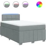 vidaXL Boxspringbett mit Matratze Hellgrau 120x190 cm Stoff