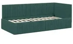 vidaXL Eckbettgestell mit Kopfteil Dunkelgr&uuml;n 90 cm x 200 cm Samt