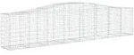 vidaXL Gabionen mit Hochbogen 8 Stk. 400x50x80/100cm Verzinktes Eisen