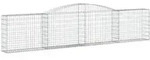 vidaXL Gabionen mit Hochbogen 9 Stk. 400x30x80/100cm Verzinktes Eisen