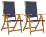 vidaXL Gartenst&uuml;hle 2 Stk. Klappbar Massivholz Akazie und Textilene, Gartenstuhl,